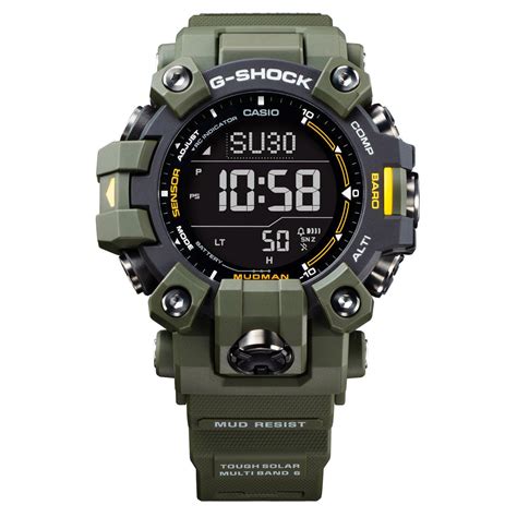 G-Shock Mudman 56.7mm Green Resin Strap Digital Men’s Watch GW-9500-3ER ...