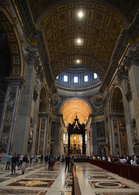 Interior of Saint Peter Basilica San Pietro Editorial Image - Image of ...