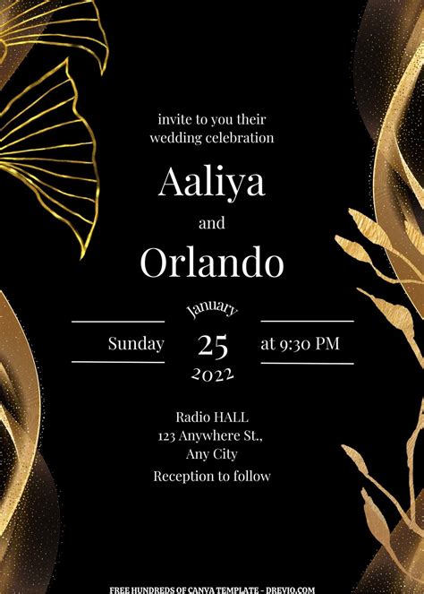 Wedding Invitation Gold Background