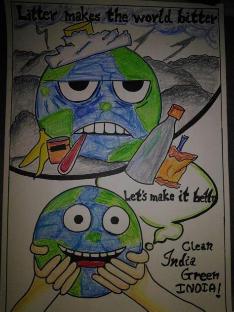 Cleanliness poster #project | Save earth drawing, Save water poster ...