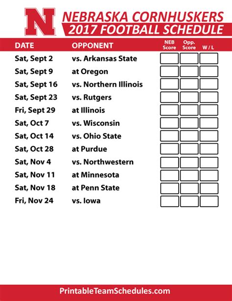 Husker Football Schedule 2024 Printable