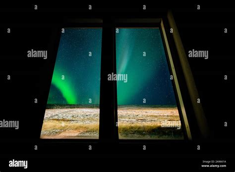 aurora borealis through window Stock Photo - Alamy