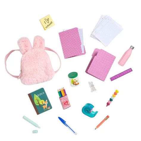 Our Generation School Supplies Set & Backpack for 18" Dolls - Bright ...