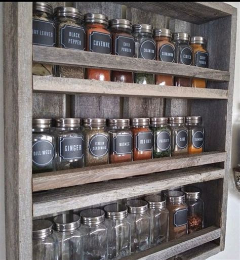 Rustic Mason Jar Spice Rack Display Spice Rack Mason Jars | Etsy ...