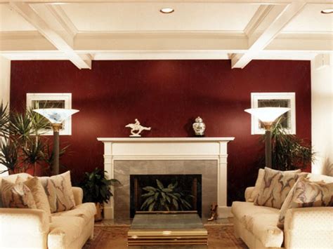 Maroon Paint Color For Bedroom And White Furniture | Maroon living room, Accent walls in living ...