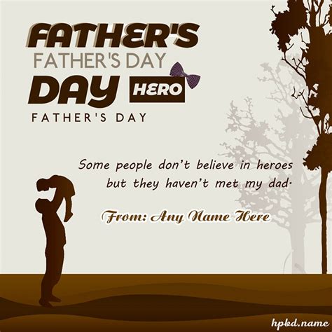 Free Happy Father's Day Quotes Card With Name Edit