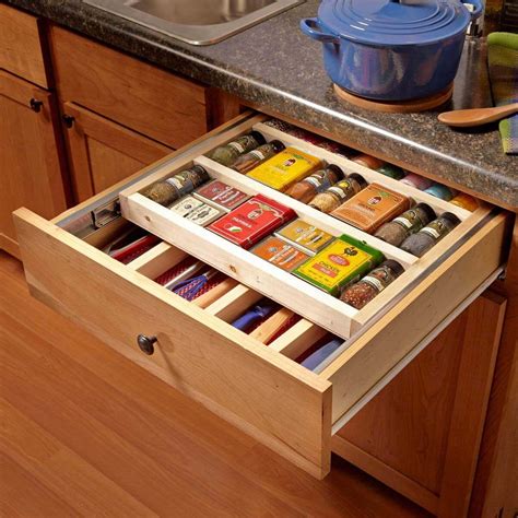 26 DIY Spice Storage Solutions | Drawer spice rack, Diy kitchen storage cabinet, Diy spice storage