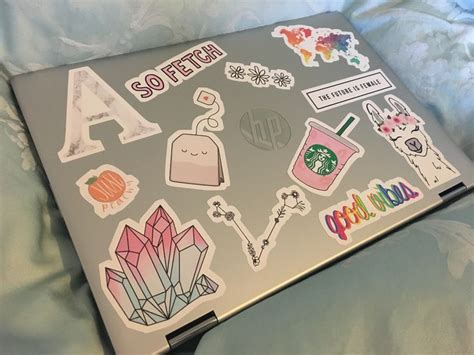 Laptop with cute/girly sticker decoration | Ipad case stickers, Laptop case stickers, Laptop ...