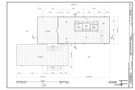 Farnsworth House, 1951 ... floor plan | Farnsworth house, Farnsworth house plan, Modern floor plans