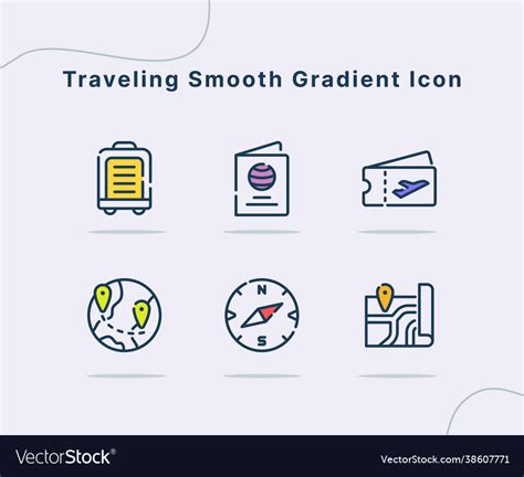 Traveling icon icons set collection pack package Vector Image