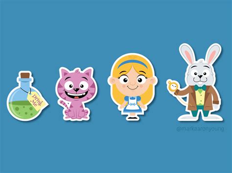 Alice in Wonderland Stickers by Mark Young on Dribbble