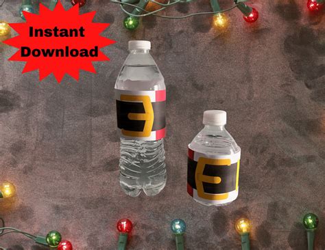 Printable Christmas Water Bottle Labels Christmas | Etsy