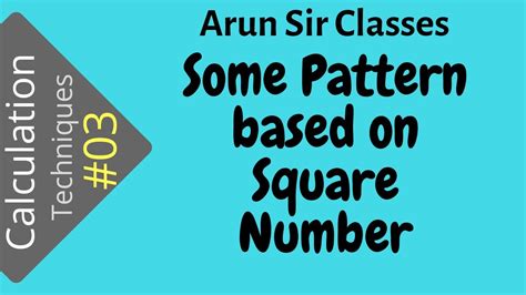 Some Pattern based on Square Number - YouTube