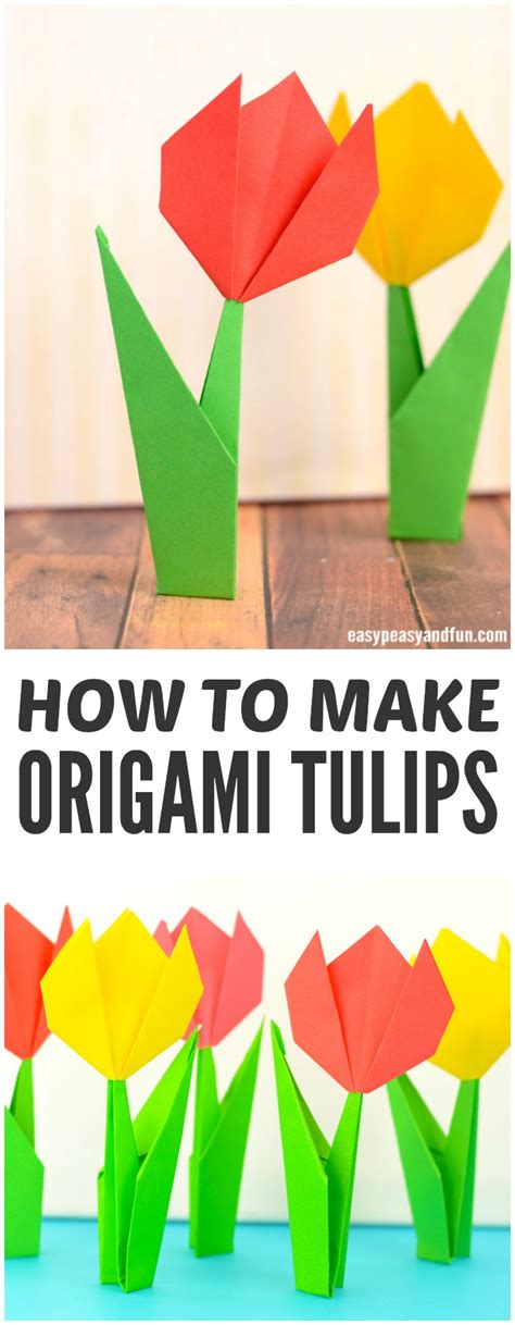 How to Make Origami Flowers - Origami Tulip Tutorial with Diagram - Easy Peasy and Fun