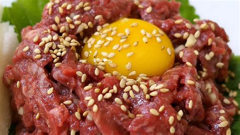 Korean Raw Beef Steak Tartare 'Yukhoe' / 1++ The Highest Quality Korean Beef