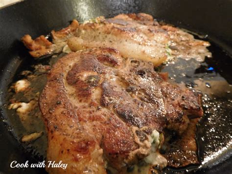 Stuffed Guinea Hog Pork Chops with Wine Reduction Sauce - Cook With Haley