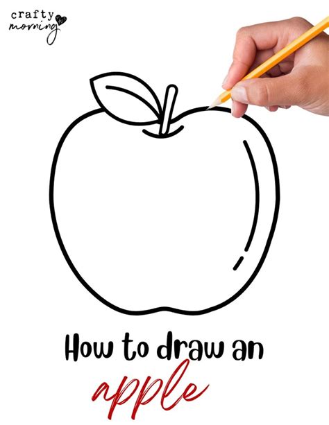 Easy Apple Drawing - Step by Step Printable - Crafty Morning