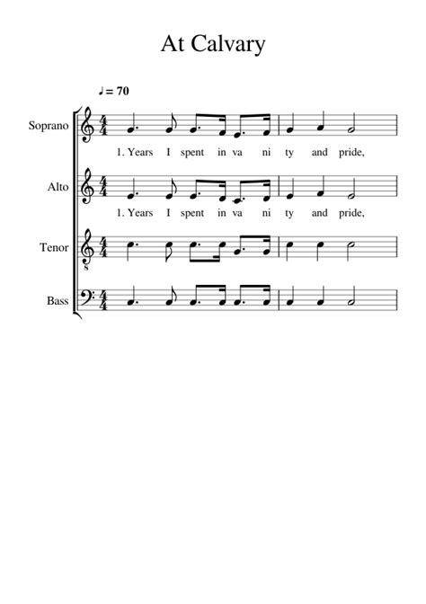 At Calvary Sheet music for Piano | Download free in PDF or MIDI ...