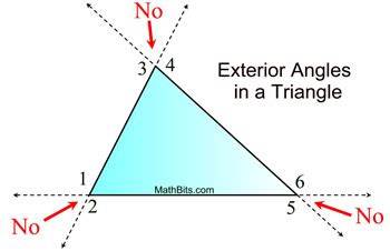 Exterior Angles in a Triangle - MathBitsNotebook (Geo)