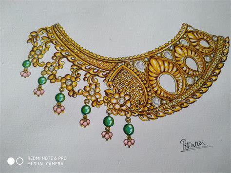 Necklace design done by Priyanka N. Dutta. | Jewelry set design ...