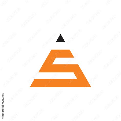 letter s triangle pencil geometric logo vector Stock Vector | Adobe Stock