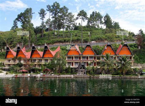 Hotel on the Samosir island of lake Toba, Indonesia Stock Photo - Alamy