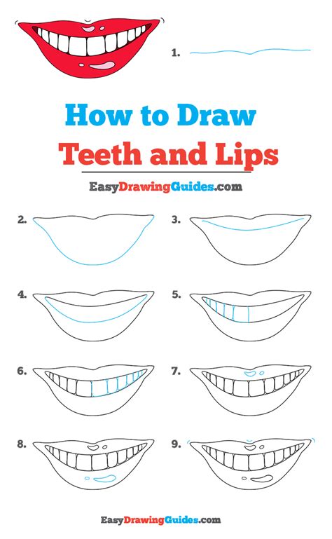 How to Draw Teeth and Lips - Really Easy Drawing Tutorial | Drawing tutorial easy, Drawing ...