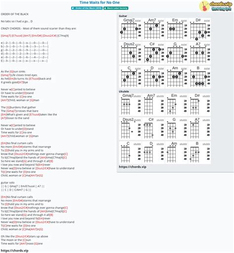 Chord: Time Waits for No One - Black Label Society - tab, song lyric ...