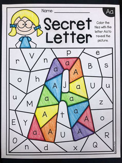 Alphabet Worksheets - Secret Letters | Alphabet worksheets kindergarten ...