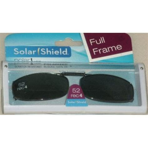 SOLAR SHIELD Clip-on Polarized Sunglasses Size 52 Rec 4 Black Full Frame - Walmart.com