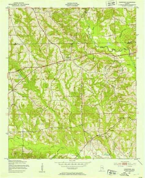 1950 Crawford, AL - Alabama - USGS Topographic Map - Historic Pictoric