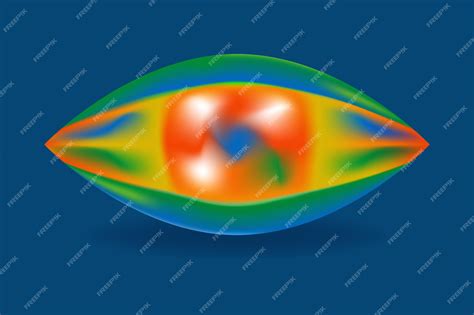 Premium Vector | 3d vector form of eye in rainbow heat map colors gradient on blue background