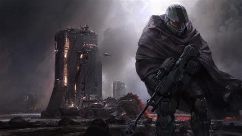 343's original concept art for Master Chief in Halo 5 was so cool : r/halo