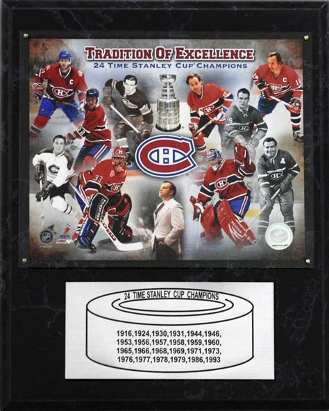 Montreal Canadiens 12" x 15" 24-Time Stanley Cup Champions Plaque