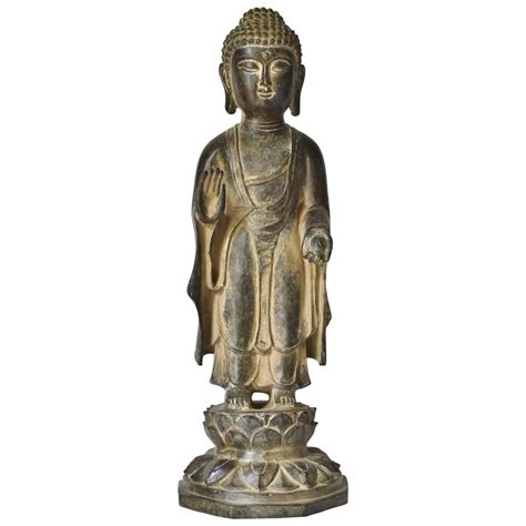 Bronze Standing Buddha Statue at 1stDibs