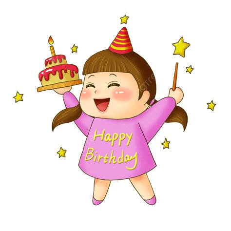 Little Girl Happy Birthday PNG, Vector, PSD, and Clipart With ...