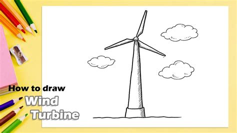 How to draw Wind Turbine - YouTube