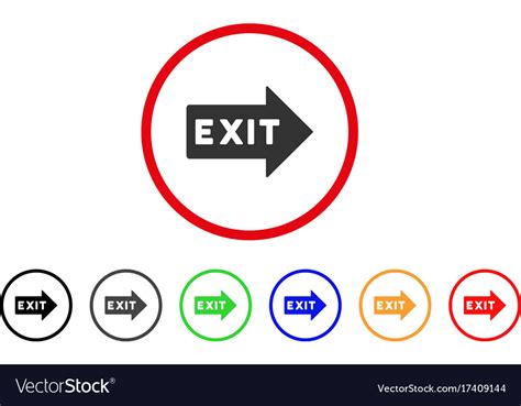 Exit arrow rounded icon Royalty Free Vector Image