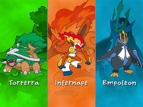 Pokemon Sinnoh Starters Wallpaper by DarkGreiga on DeviantArt