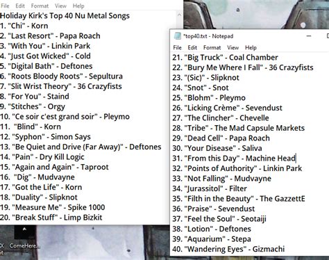 My Top 40 Nu Metal Songs of All Time : r/numetal