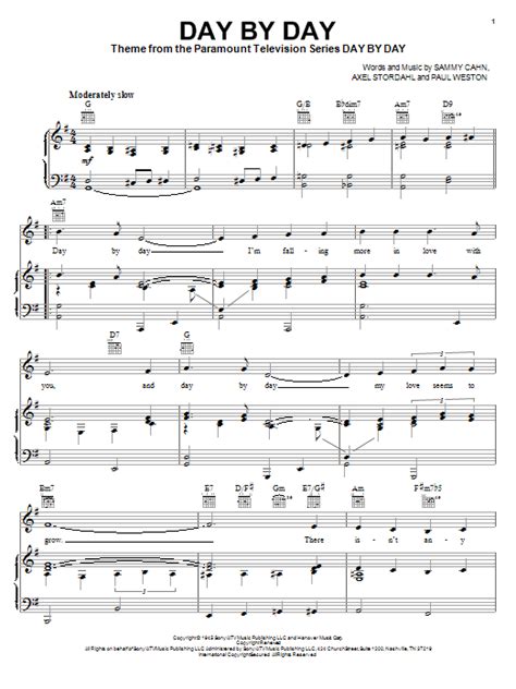 Frank Sinatra "Day By Day" Sheet Music | Download PDF Score 22505