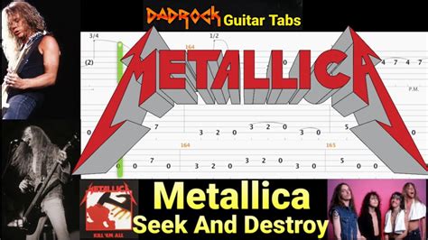 Seek And Destroy - Metallica - Guitar + Bass TABS Lesson - YouTube