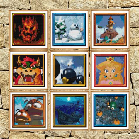 All Courses Super Mario 64 Paintings Cross Stitch Pattern | Etsy