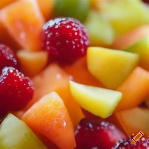 Colorful and delicious fruit salad