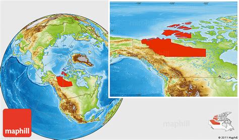 Physical Location Map of Northwest Territories