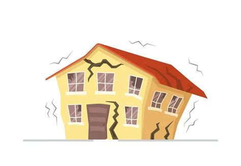 Earthquake House Clipart With Trees