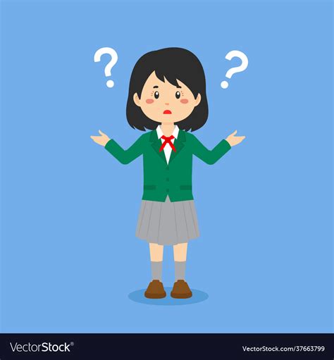 Student confused with question mark Royalty Free Vector