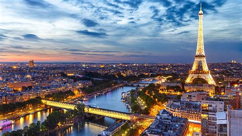 Online crop | HD wallpaper: aerial photo of cityscape, Paris, Eiffel Tower, night, triple screen ...