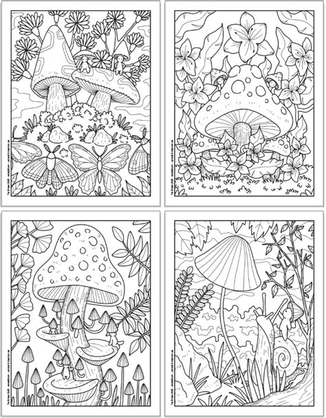 Mushroom Printable Coloring Pages