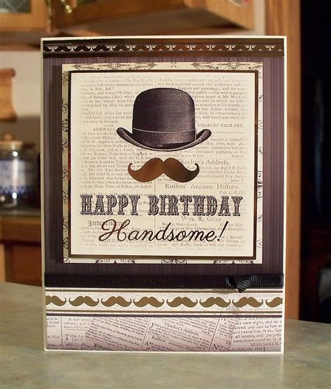 Vintage Style Masculine Birthday Card For Men by WhimsyArtCards ...